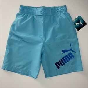 PUMA Boys Blue Swim Athletic Shorts Size 7 Logo NWT